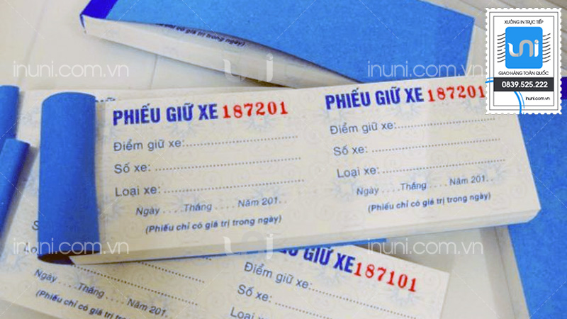 Chất liệu giấy in vé giữ xe, gửi xe