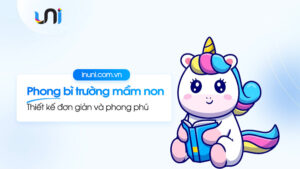 Mẫu in phong bì trường mầm non đơn giản và tinh tế