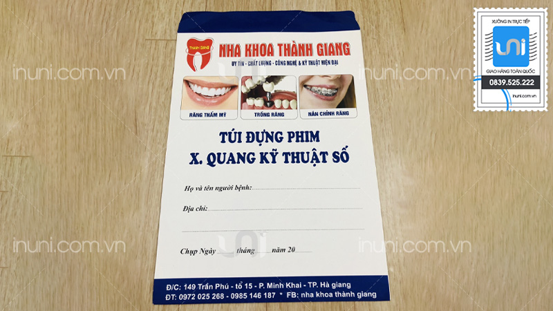 Mẫu in phong bì, phong thư X-quang