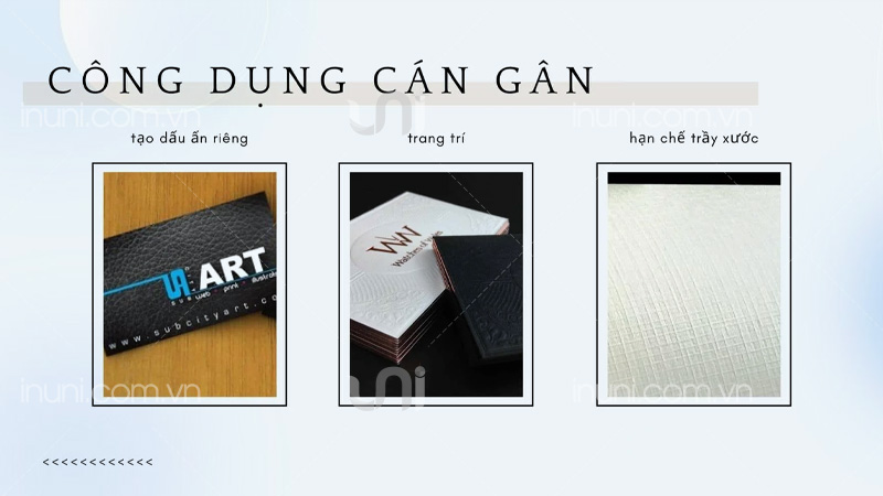 Công dụng của cán gân trên giấy