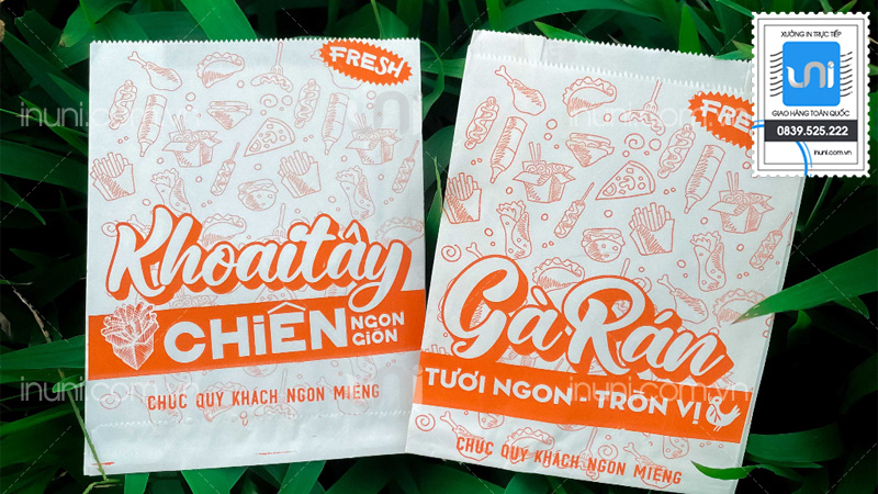 Mẫu túi giấy đựng gà rán hot trend tại UNI