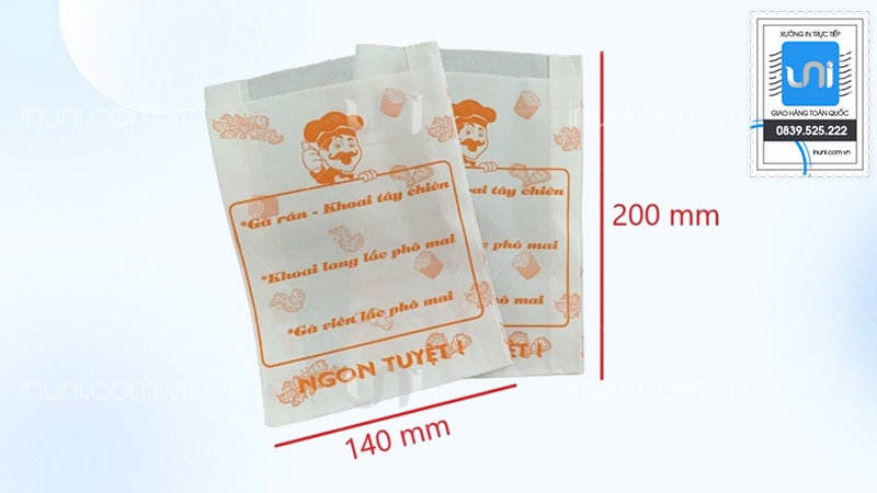 Kích thước theo loại gà rán