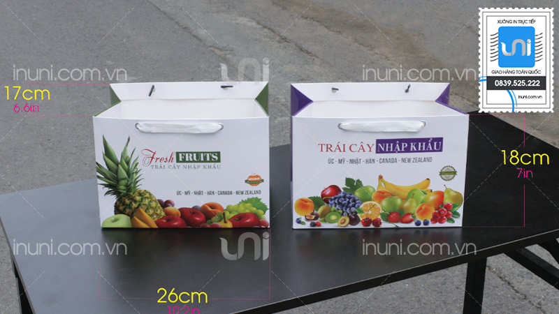 Mẫu túi giấy đựng hoa quả đẹp tại UNI