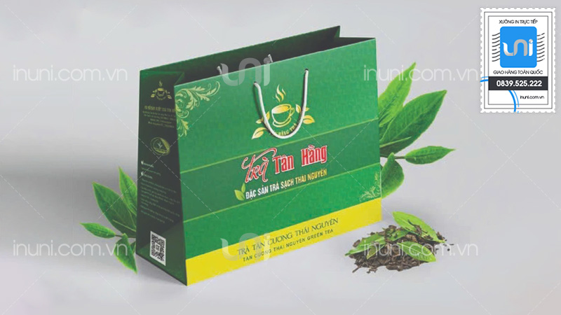 Mẫu túi giấy đựng trà chất lượng UNI thực hiện