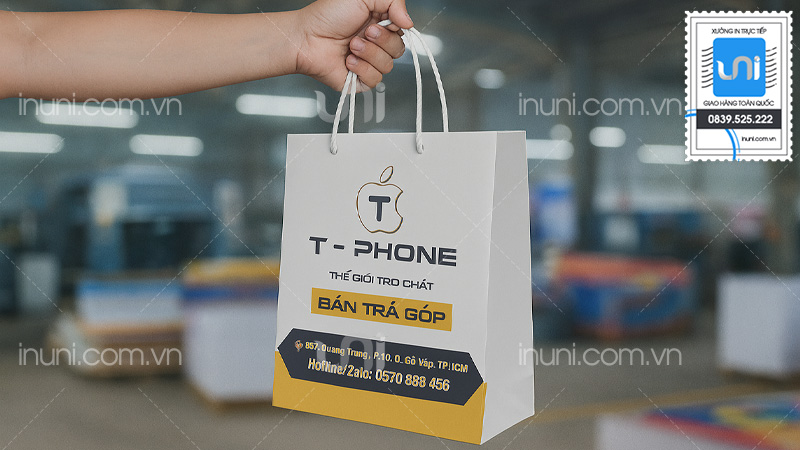 Mẫu túi giấy cửa hàng điện tử đa dạng