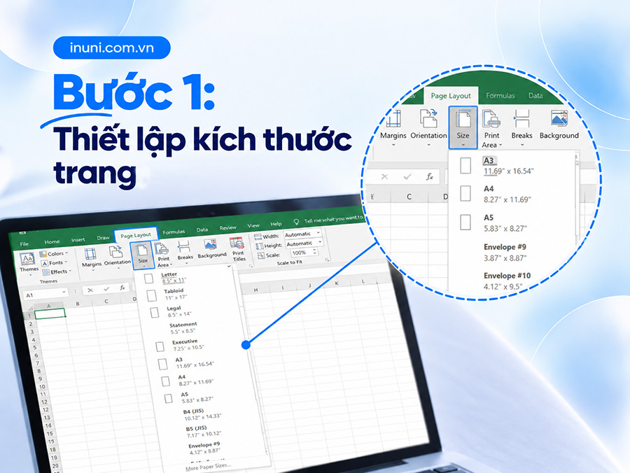 In phong bì bằng Excel bước 1