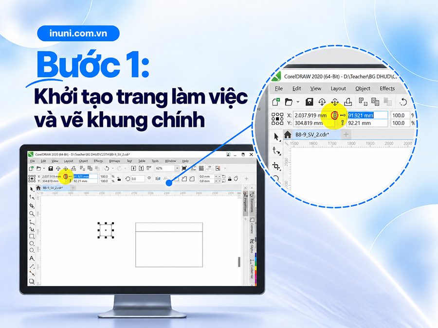 Thiết kế phong bì bằng CorelDraw bước 1