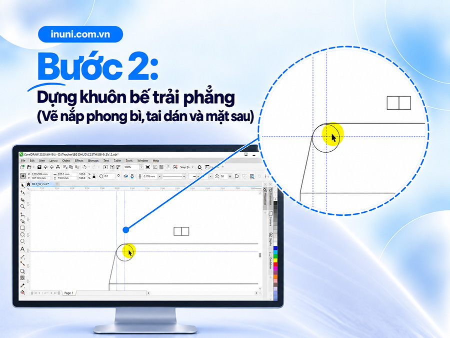 Thiết kế phong bì bằng CorelDraw bước 2