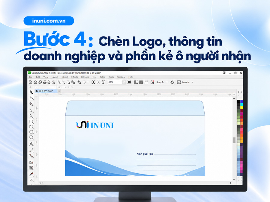 Thiết kế phong bì bằng CorelDraw bước 4