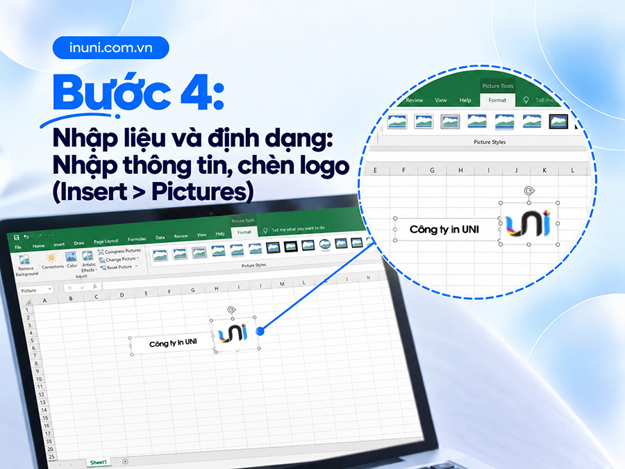 Bước 4 in phong bì bằng excel