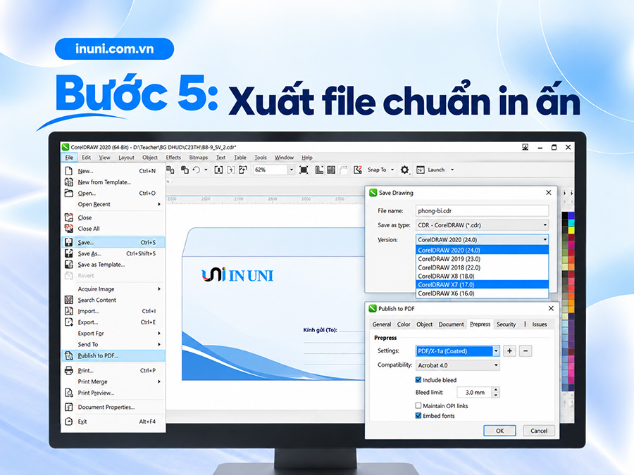 Thiết kế phong bì bằng CorelDraw bước 5